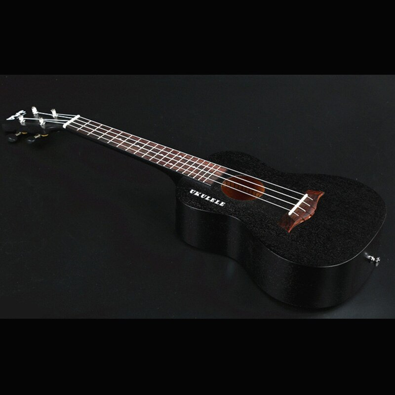 BWS EST & 1988 23 inch Soprano Ukulele Black Hawaiian Mini Guitar Rosewood Fretboard 4 strings Mahogany Ukulele Music