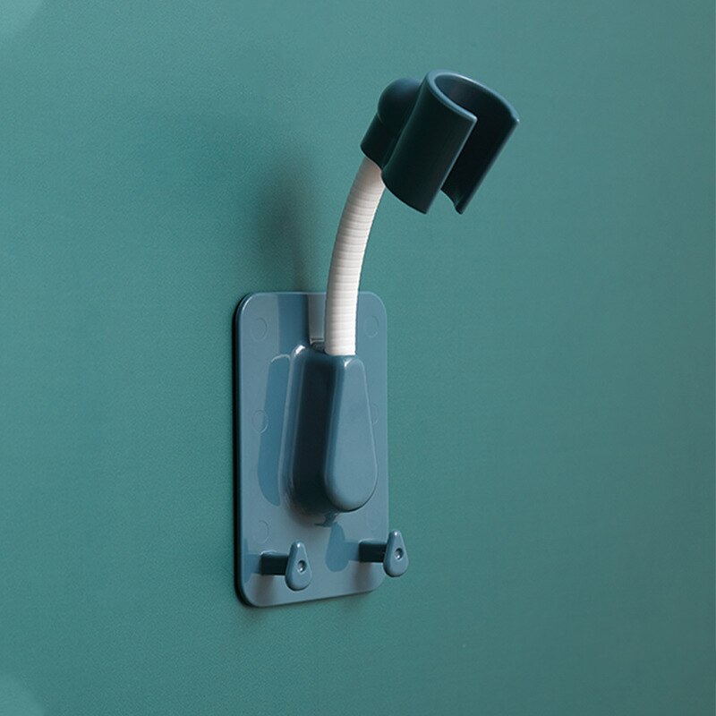 1pc Shower Head Holder Adjustable Self Adhesive Showerhead Bracket Wall Mount Stand SPA Bathroom Universal: Blue