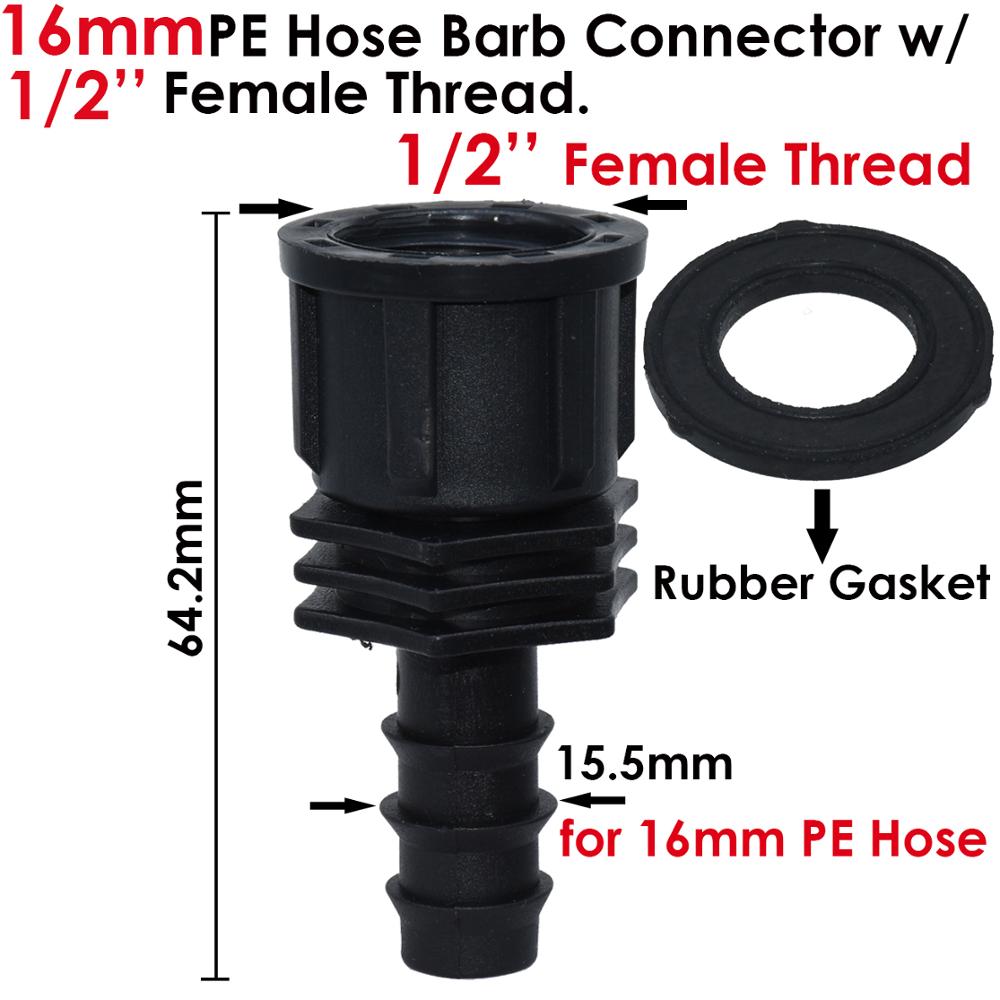 KESLA 4pcs Female Thread Connector 1/2 3/4" to Barb 16mm 20 25 PE Hose Adapter Irrigation Planter Drip System Garden Pipe Repair