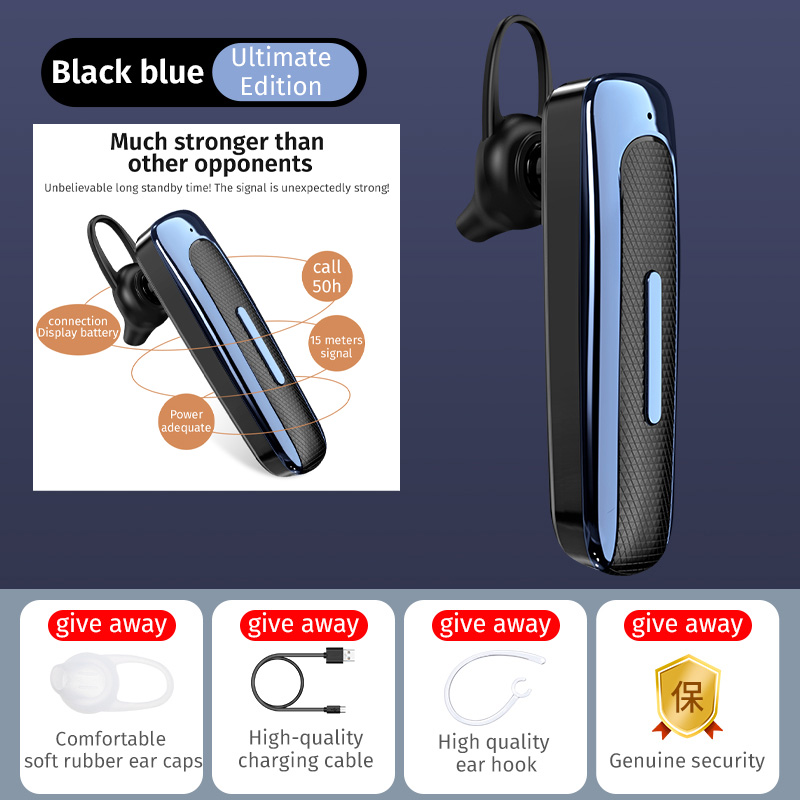 50% OFF For Sooyn bluetooth earphone gaming cool Working time 30 hours noise reduction E1 LZ-73 wireless bluetooth earphone: black