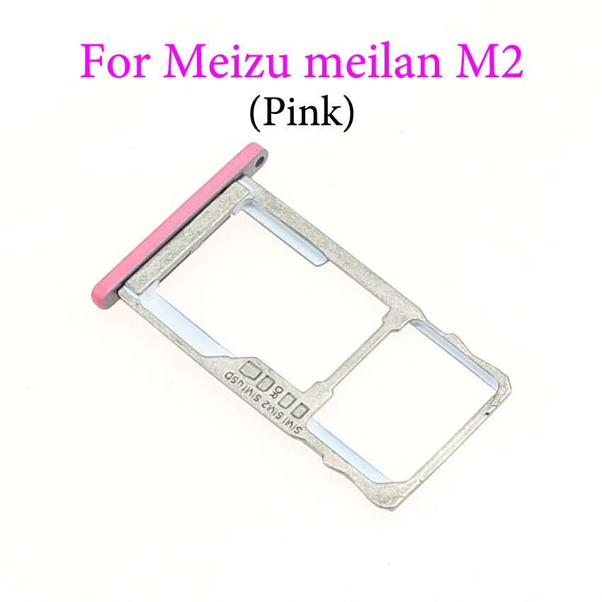 YuXi-Adaptador de bandeja de tarjeta SIM para Meilan 1, 2, bandeja de tarjeta SIM, ranura para tarjeta, Micro SD, reemplazo del adaptador para Meizu Note M1 M2: For M2 Pink