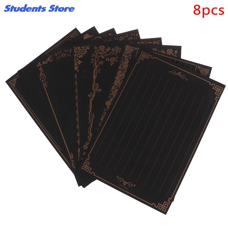 8 Sheets/lot Vintage Letter Paper Flower rabbit Letterhead Kraft Writing Paper Set Office School Supplies Stationery