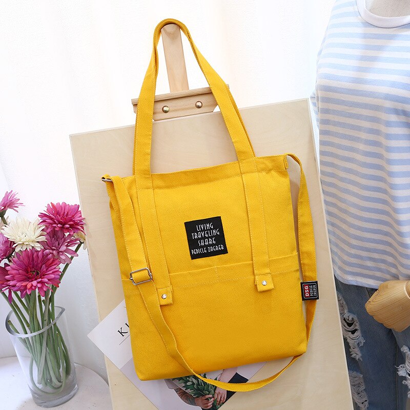 Herbruikbare Boodschappentas Mode Vrouwen Tassen Printing Eco Tas Cartoon Bolsa De Compras Shopper Schoudertassen: Geel