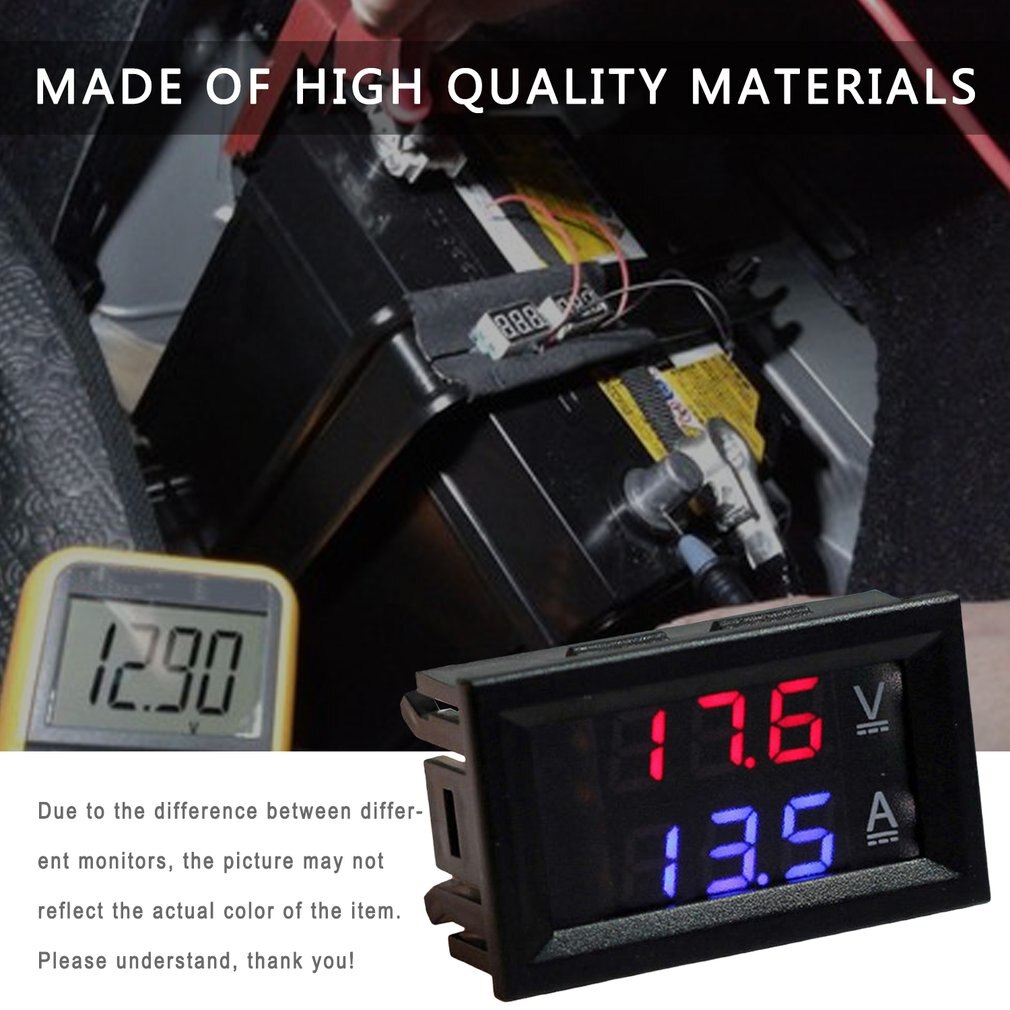 0.56'' 0-100V 10A 50A 100A LED Digital Voltmeter Ammeter Car Motocycle Voltage Current Meter Volt Detector Tester Monitor Panel