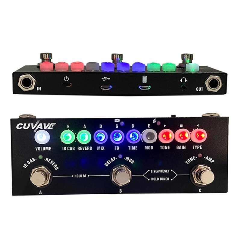 Cuvave Cube Baby Multi Effects Pedal with 8 Ir Cabinet Simulation with Reverb Delay Chorus Phaser Tremolo Effect