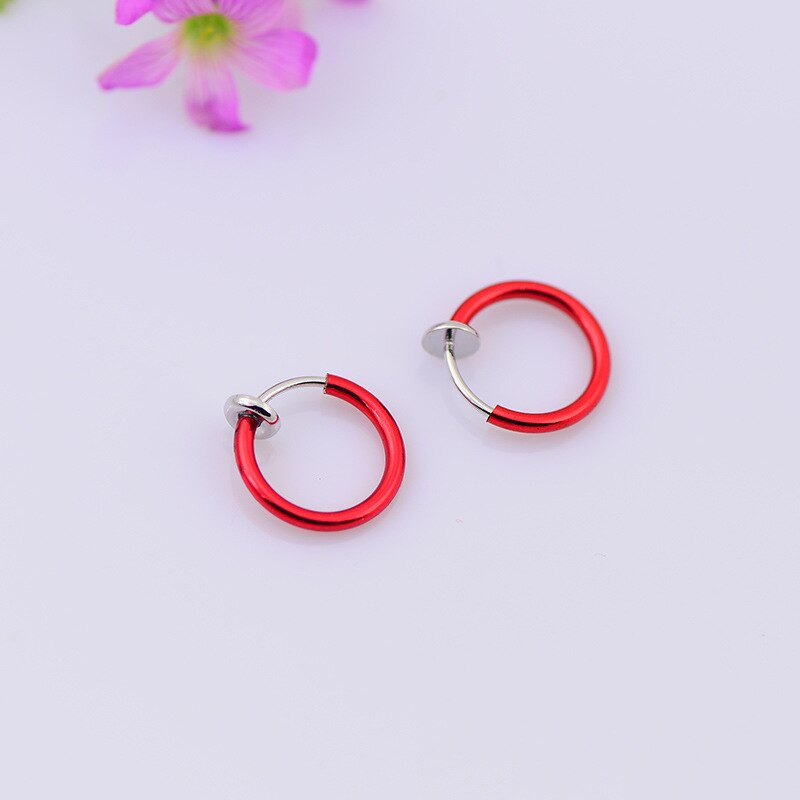 Einfache Punk Bar Lappen durchbohren Zunge Bauch Lippe Ring Knorpel Ohrringe Brincos Für Frauen ErkläSprosse Ohr Schmuck Nase Ringe: rot