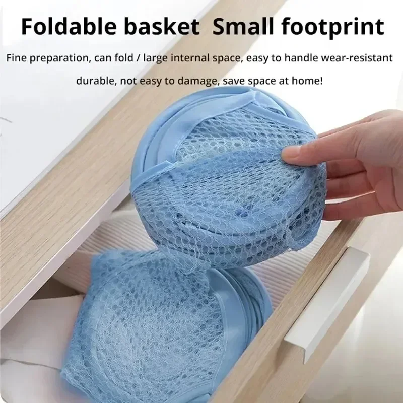 Opvouwbare vuile was Sorteermand Wasframe Badkamer Doek Mesh Opbergtas Frame Emmer Wasorganisatoren Opbergtas