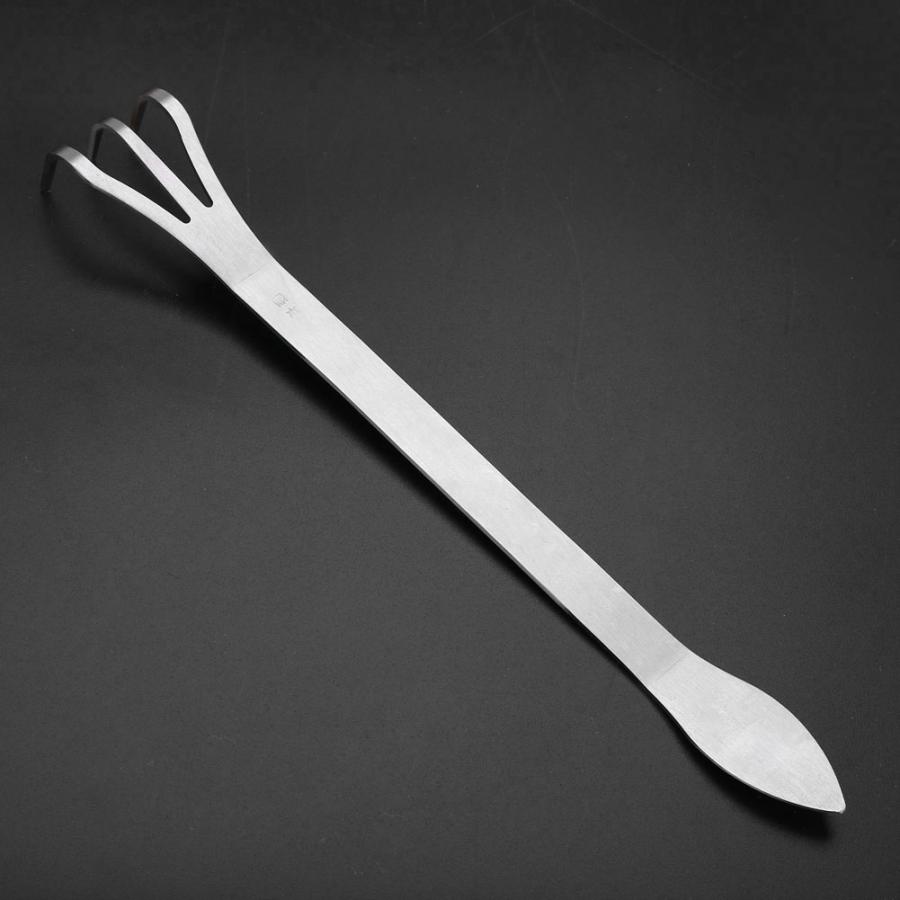 Stainless Steel Root Rake 3-Prong Loosen Soil Rake Spatula Bonsai Tree Tool Flower Plant Gardening Tool With Ergonomic Handle