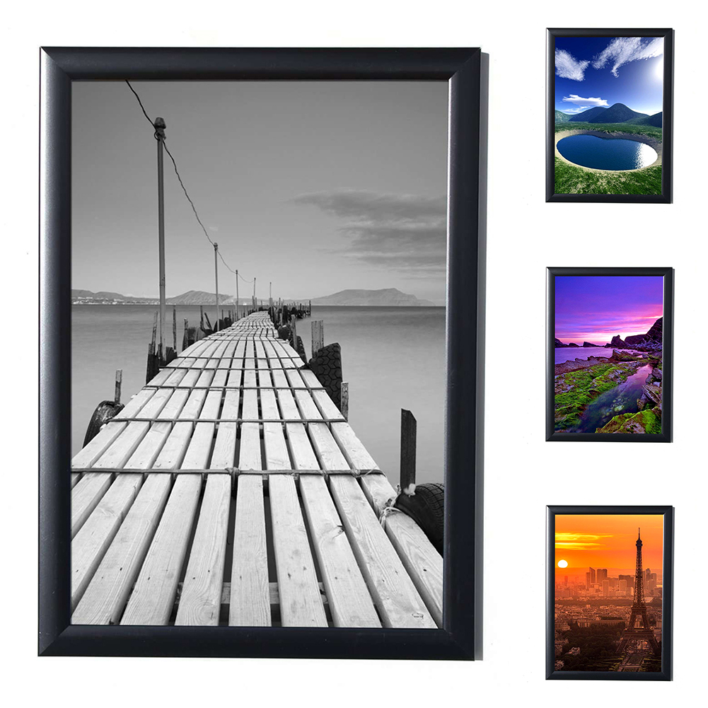 Zwarte simulatie houten tafel fotolijst foto  a4 lijsten complete lijst met glazen hardboard achterkant foto's decoratief gereedschap