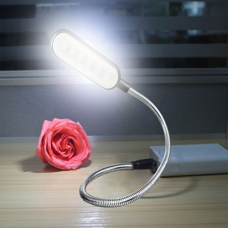 Portable USB LED lampes de bureau 360 degrés DC 5 V Flexible réglable lampe de Table 6 LED s lecture livre lumières veilleuse pour ordinateur Portable PC