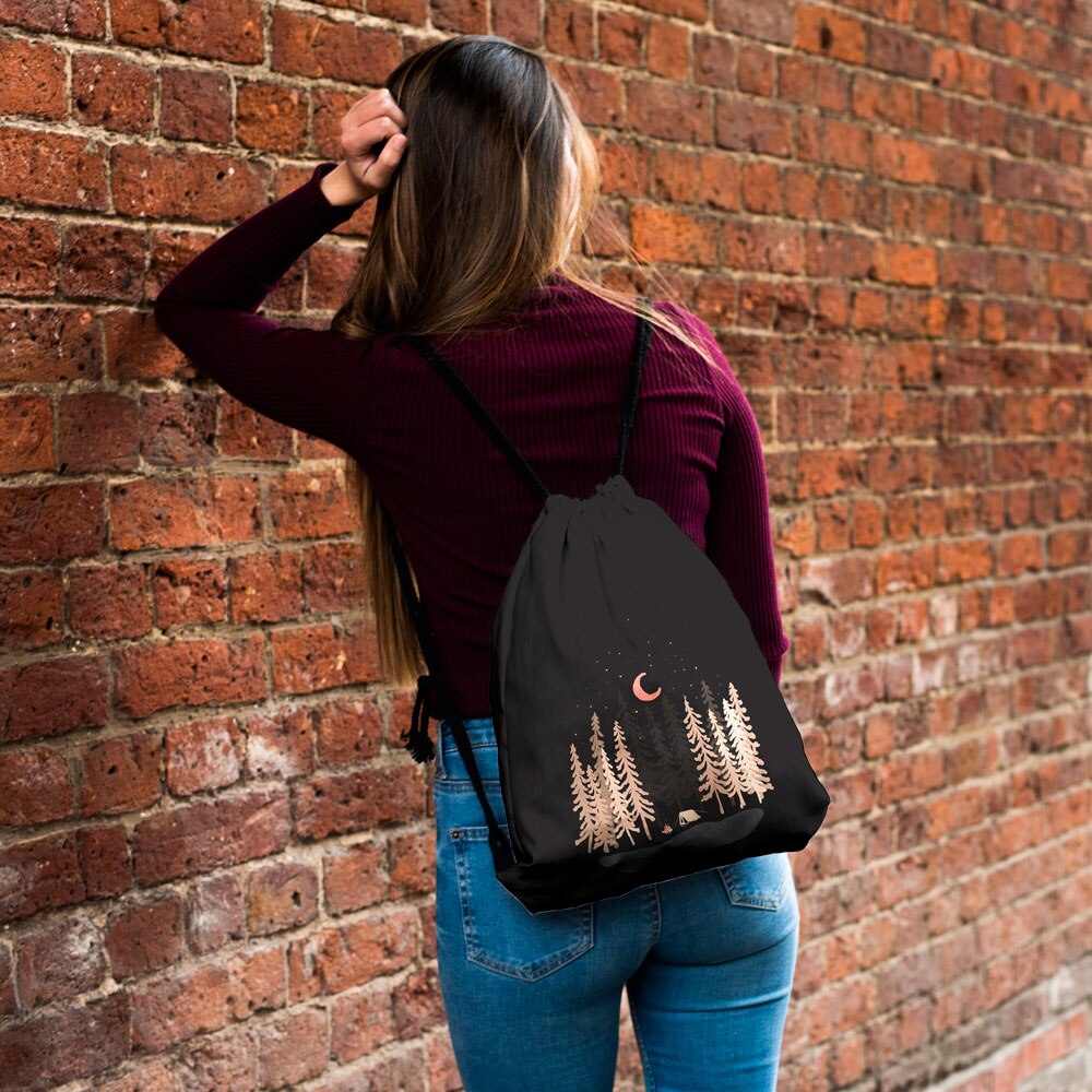 Hvem bryr seg naturlig snøring bag gym pouch bag 3d utskrift ryggsekk kvinner bærbar shopping skole sko veske