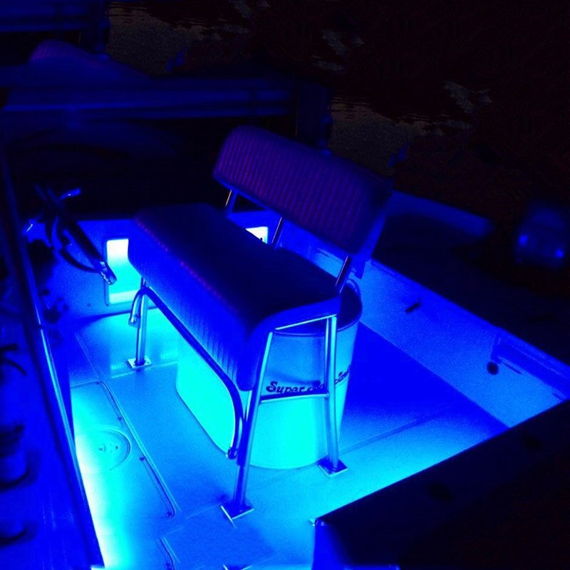 4 x Marine Boat Grade 12 volt Large Waterproof LED Courtesy Lights Navigation Decor Light Blue White Red Green