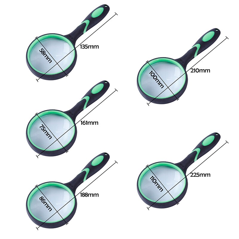 Magnifying Glass 10X Handheld Reading Magnifier Large Magnifying Lens with Non-Slip Soft Handle, Repair Lupa Hobby