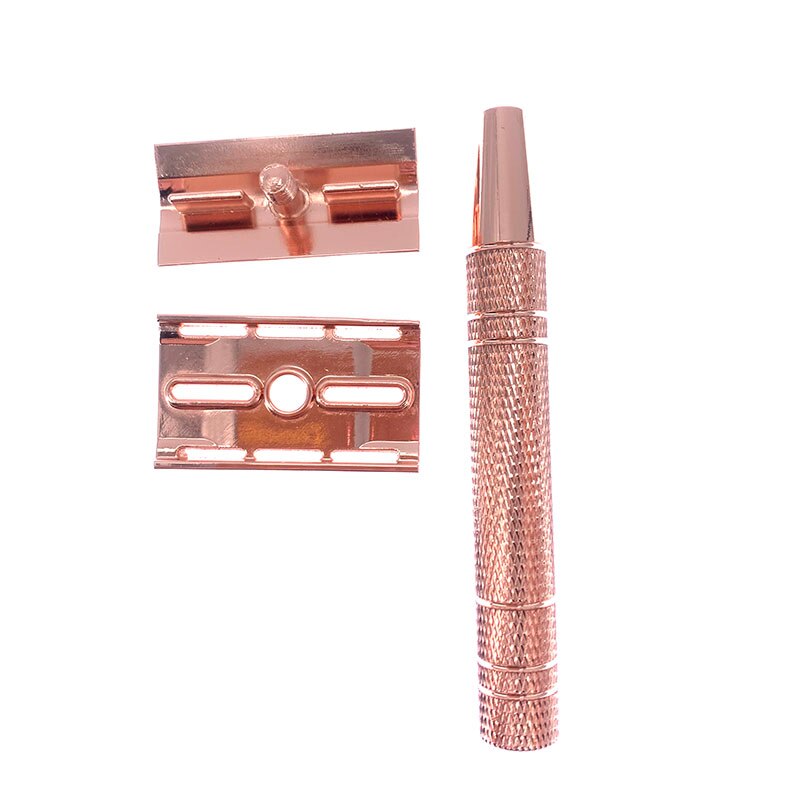 Rose Gold Razor Classic Double Edge Safety Razor For Mens Shaving&amp;Womens Hair Removal with Shaving Blades Manual Shaver