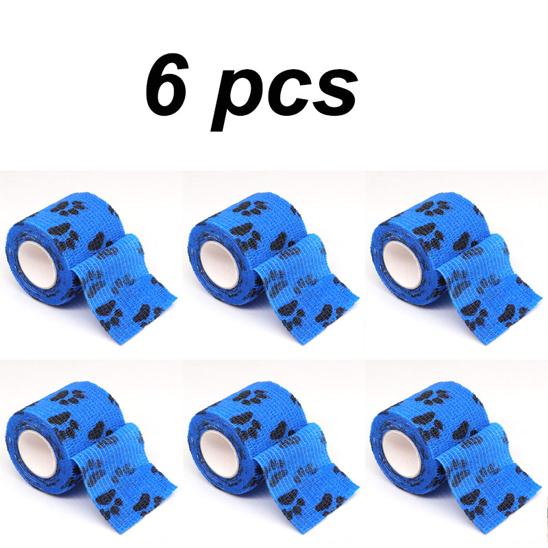 6 pcs Pet Puppys Anti Dirt Tool for Going Out Leggings Self Adhesive Bandages for Walking Dogs Feet Wrapping Protective Bandages: Blue