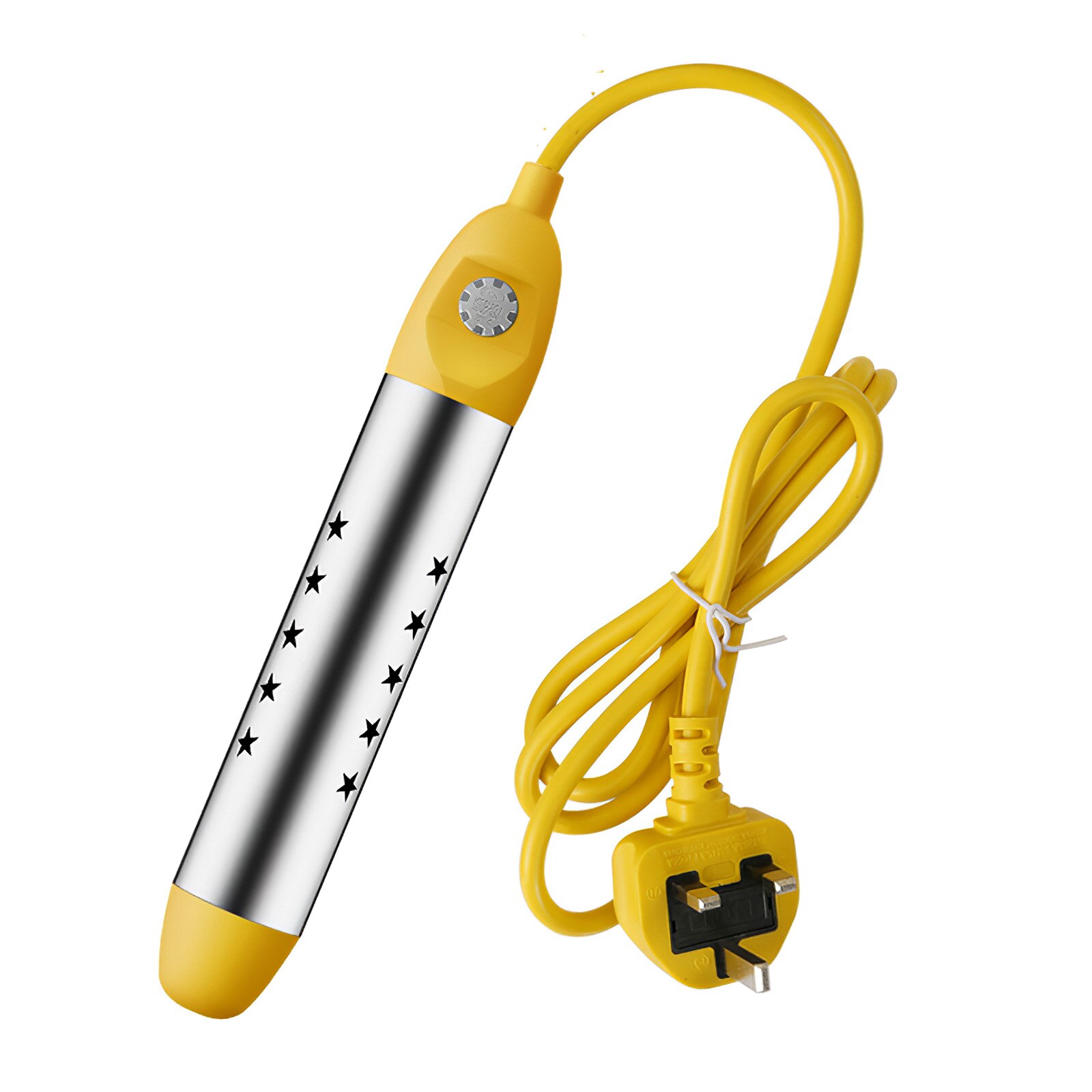 Automatic Power-Off Mini Electric Water Heater Fast Heating Boiling Bath Water Tool Heating Water Machine Heating Rod: UK plug with light