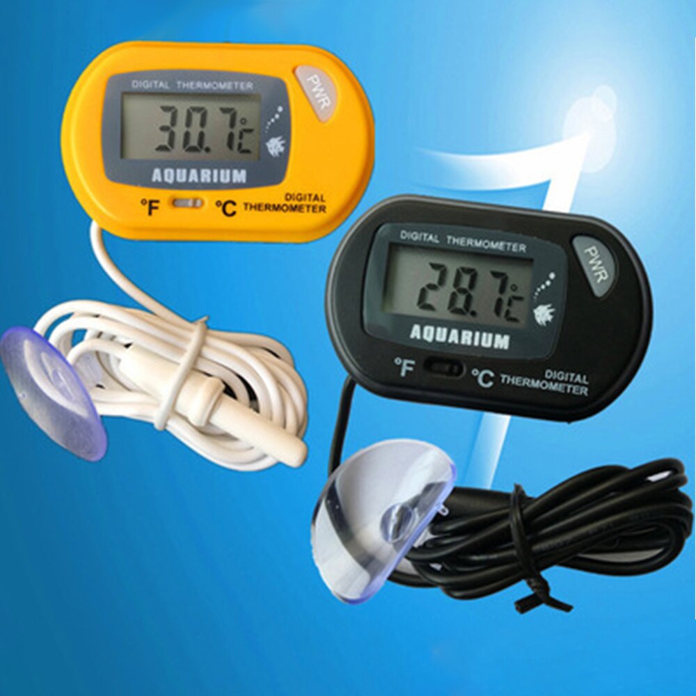 Aquarium Fish Tank Thermometer Reptiles Lizard Turtle Thermometer with Suction Cup Digital Dual Scale