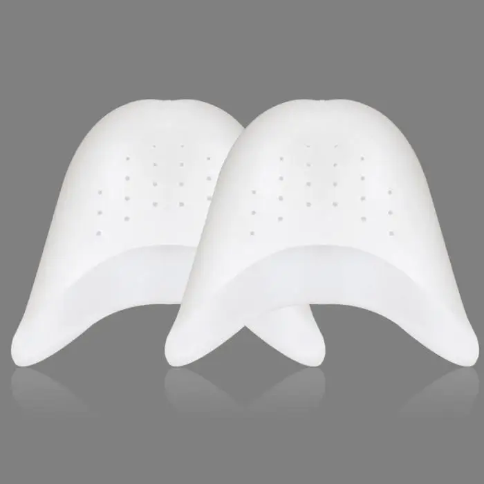 1 paar teenbeschermer siliconengel pointe teenkap cover tenen zachte pads beschermers voor balletschoenen meisjes vrouwen voetverzorgingshulpmiddelen: WHITE