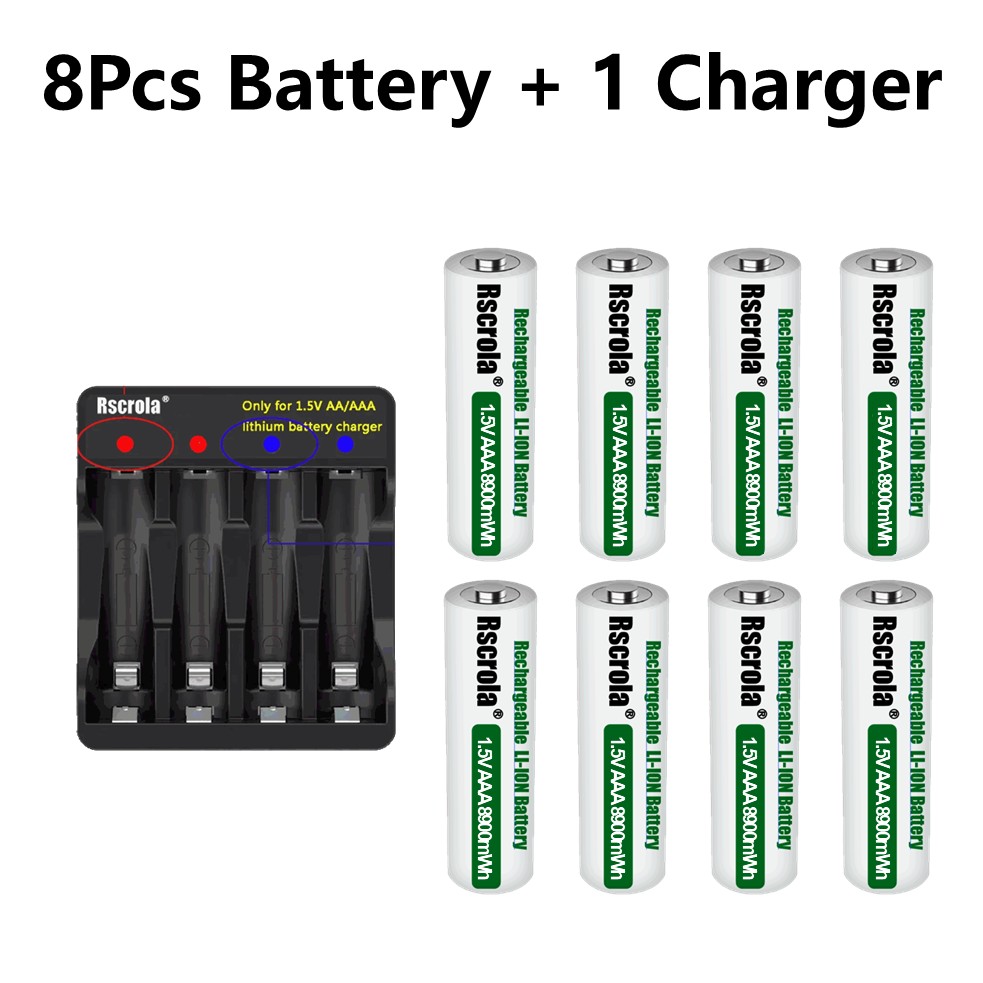 Rscrola Nowe Baterie AAA 8900mWh Akumulatory 3A Przenośne Baterie robić Pilotów Zabawek Dzwonków robić Drzwi Zegarów Gamepadów: Beżowy