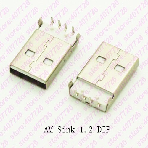 10 stk usb 2.0 stik a type hanstik stik usb stik  am 4 pin vask 2.5 smt /vask 1.2 dip kabel lodning: Vask 1.2 dyb hvid