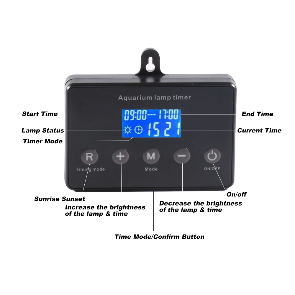 Aquarium Timer Marine Aquarium LED Licht Dimmer Controller Licht Zonsopgang Zonsondergang Modulator Aquarium Intelligent Timing Dimmen
