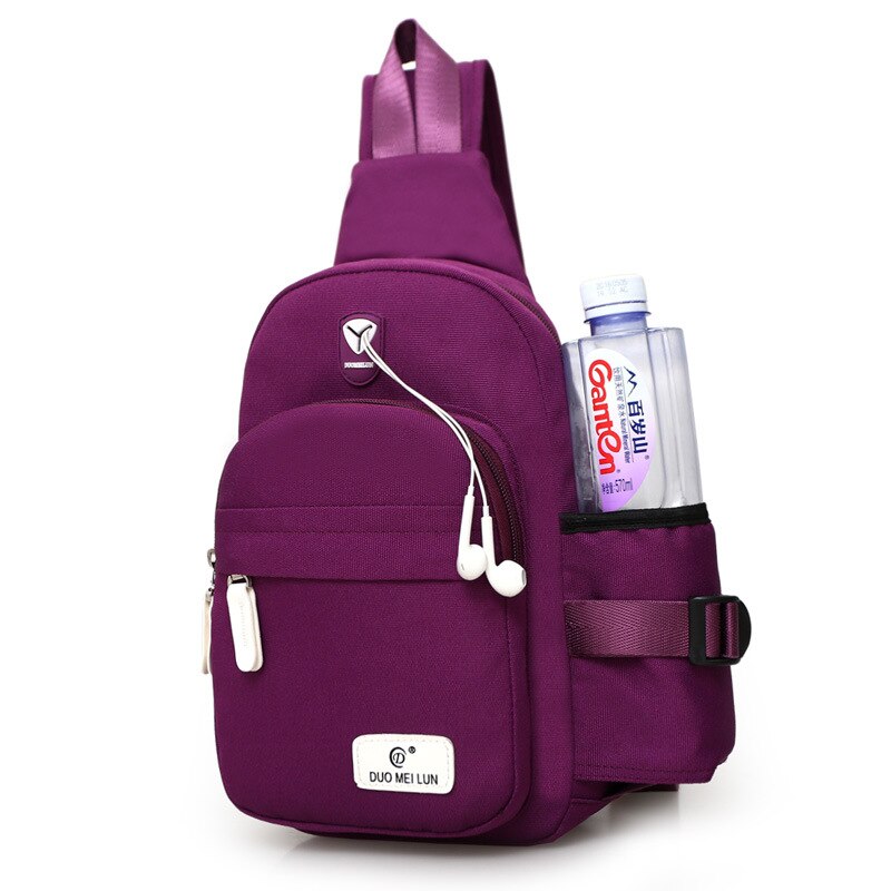 Masculino feminino poliéster sling sacos ao ar livre crossbody ombro peito saco unisex ciclismo saco diário mochila de viagem: Purple