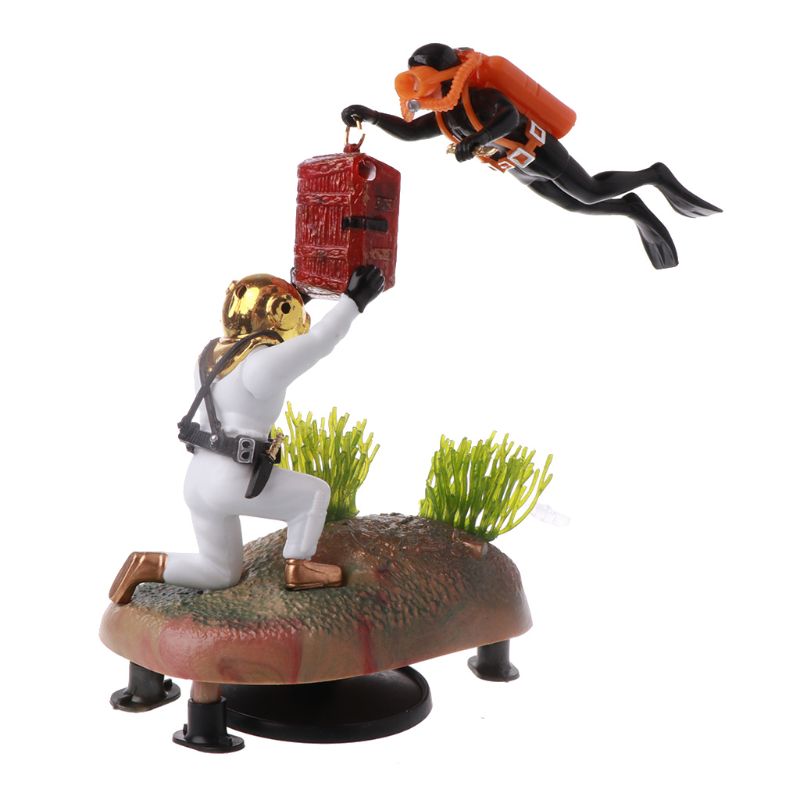 Aquarium Decor Ornament Tank Fish Treasure Diver Hunter Landscape Accessories