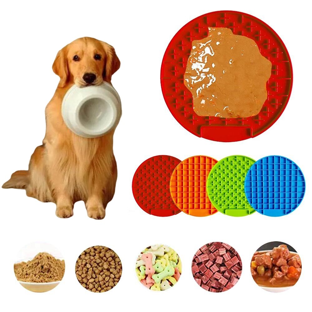 Voerbak voor huisdieren, siliconen likmat voor honden, voerbak voor honden, voerbak voor honden, voerbak voor honden, voerbak voor honden, voerbak voor honden en katten, voerbak voor honden die langzaam eten.