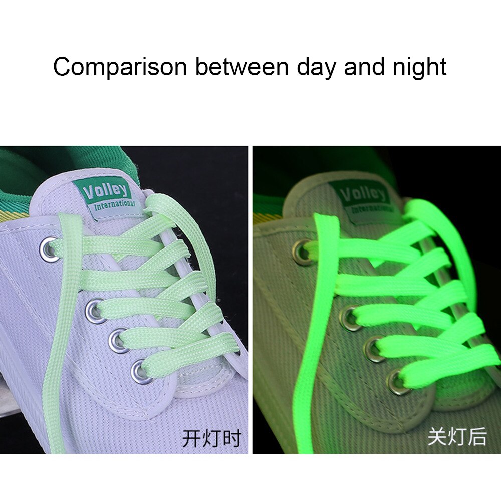 1 Paar Lichtgevende Schoenen Veters 100/120Cm Lengte 1Cm Breed Klassieke Effen Kleur Sport Laarzen Platte Schoenveter schoenen Tackles
