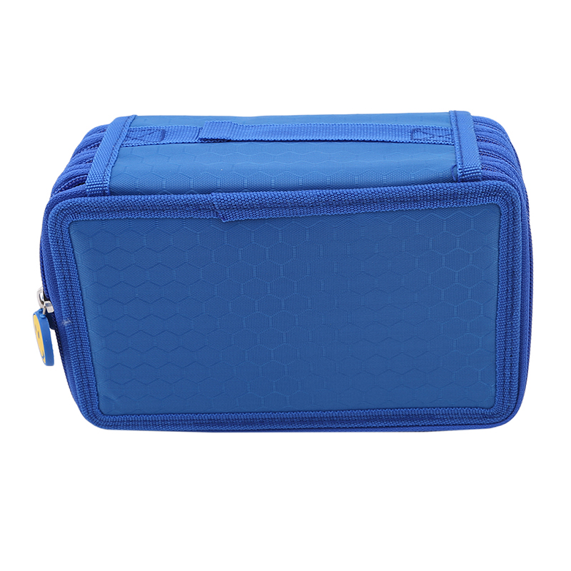 Bolsa de dibujo estropajo multifuncional organizador de lápices estuche de lápiz bolsa de la pluma caja estacionaria con cremallera para la escuela: blue