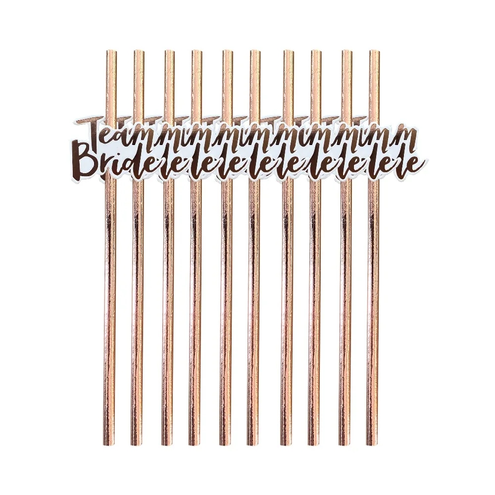 Rose Gold Team Bride Cup Bachelorette Party Team Bride Straws Hen Night Wedding Party Decoration Supplies: Light Grey