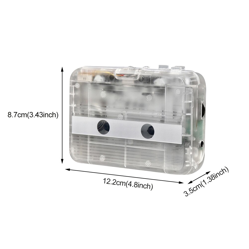 Music Standalone Tape FM Radio Bluetooth-compatible Transmitter Transparent Capture Durable Portable Cassette Player