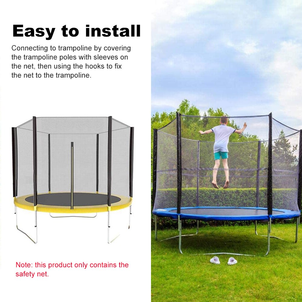 Universal trampolin kabinet net hegn udskiftning holdbar sikkerhedsnet netdragt til 6/8/10- fods trampolin tilbehør