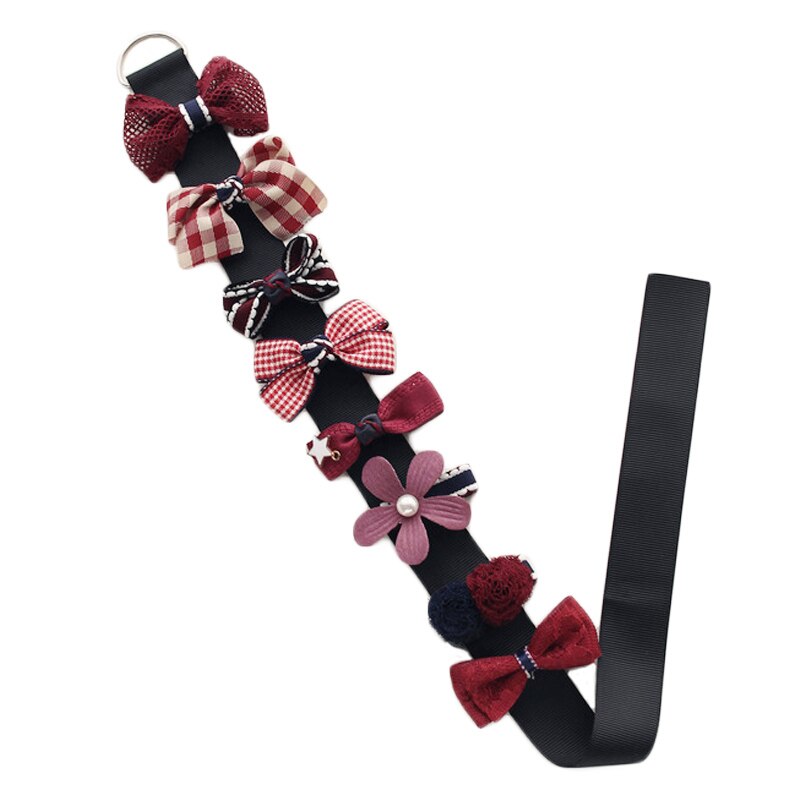 8/15 stuks baby haarspeldjes strikken kroon elastische haarbanden kinderen rubberen band kinderen haarspeld haarspeldjes baby meisjes haaraccessoires: 8 stuks wijnrood