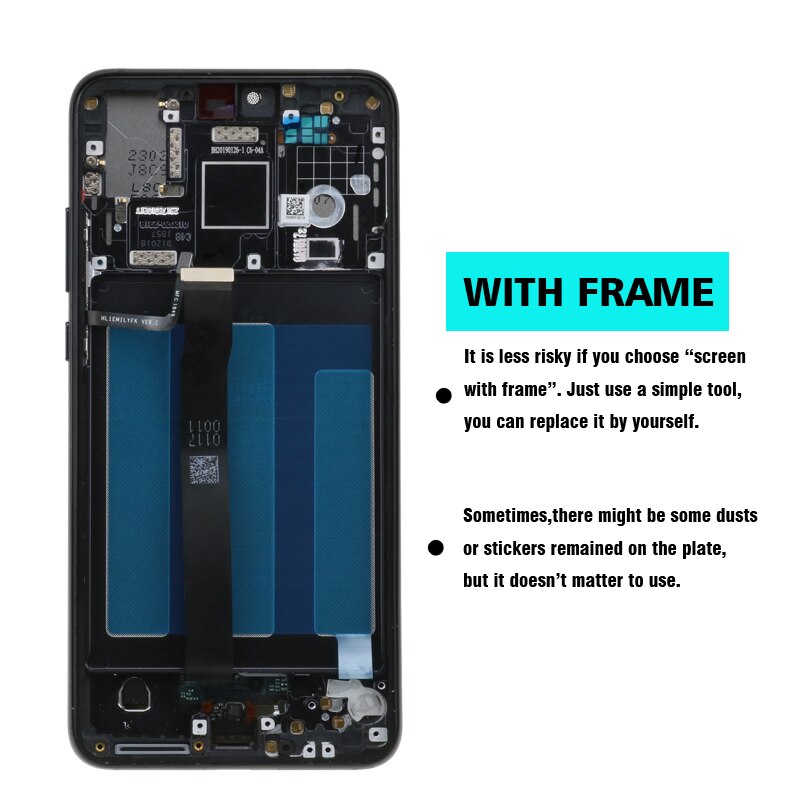 100% D'origine LCD Avec Cadre Pour Huawei P20 EML-L09 EML-L22 EML-L29 EML-AL00 L'assemblée de convertisseur analogique-Numérique D'écran Tactile d'affichage d'affichage à cristaux liquides de Remplacer