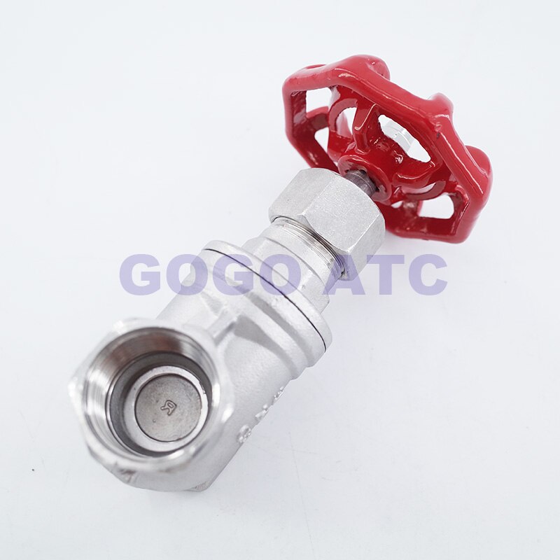 stainless steel screwed gate valve DN25 1 inch DN32 1-1/4" BSP female valve high temperature water pipe gate valve