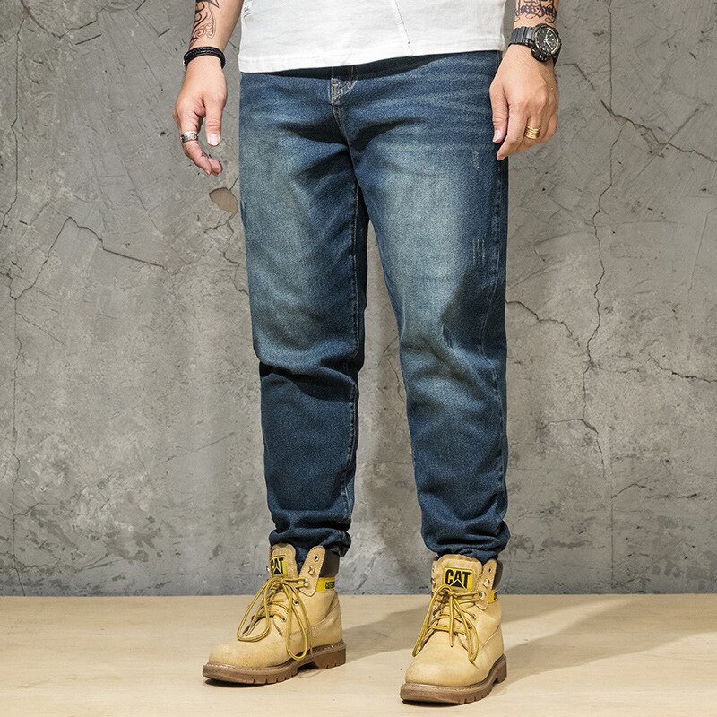 Nostalgische geborduurde oversized heren lente zomer jeans trendy lange casual plus size 30-42 44 46