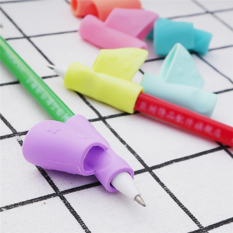3 Pcs Silicone Pencil Grips Handwriting Aid School Supplies Stationery Ergonomic Posture Correction Pen Holder