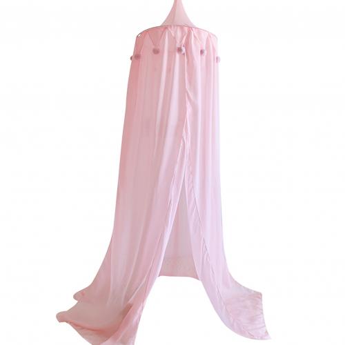 Nordic Thick Lace Pompom Baby Mosquito Net Bed Valance Cotton Children Hanging Tent Bed Canopy Home Bedroom Decoration: Pink