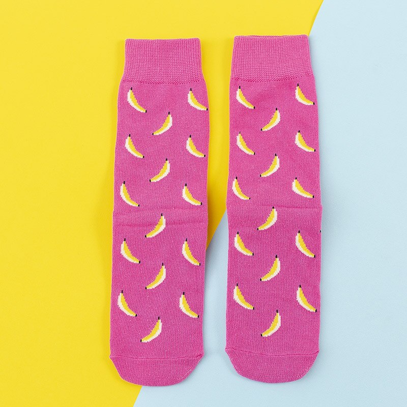 Frauen Socken Lustige Nette Karikatur Obst Banane Avocado Zitrone Ei Cookie Donuts essen Glücklich Japanischen Harajuku Skateboard Socken: 3