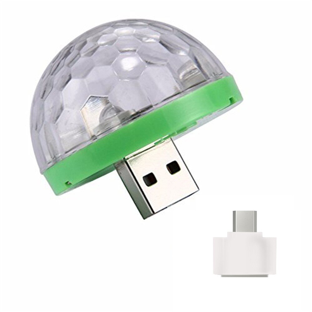 Tragbare handy-bühnenbeleuchtung typ c mini rgb projektionslampe party dj discokugel lichtlampen club led zaubereffektprojektor: Grün