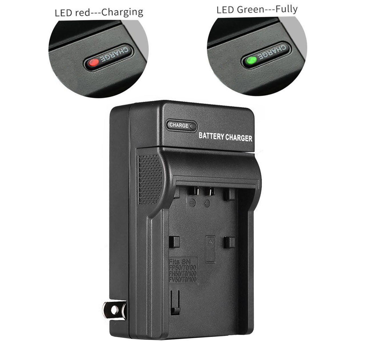 Batterilader for sony np -fp30,  np -fp50,  np -fp60,  np -fp70,  np -fp71,  np -fp90 infolithium p series