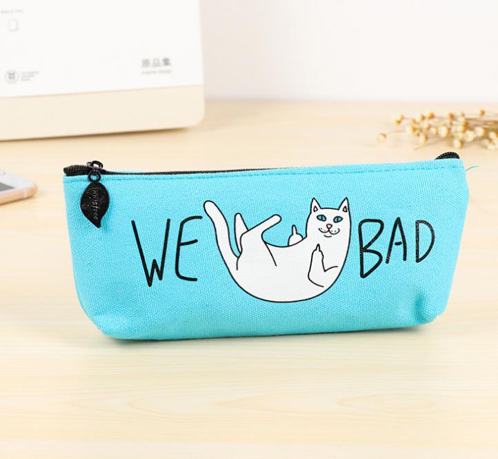 1pcs Groene Natuur Schoolbenodigdheden Etui Kawaii Student School Cosmetische Tas voor Vrouwen Kantoorbenodigdheden Escolar Canvas: T