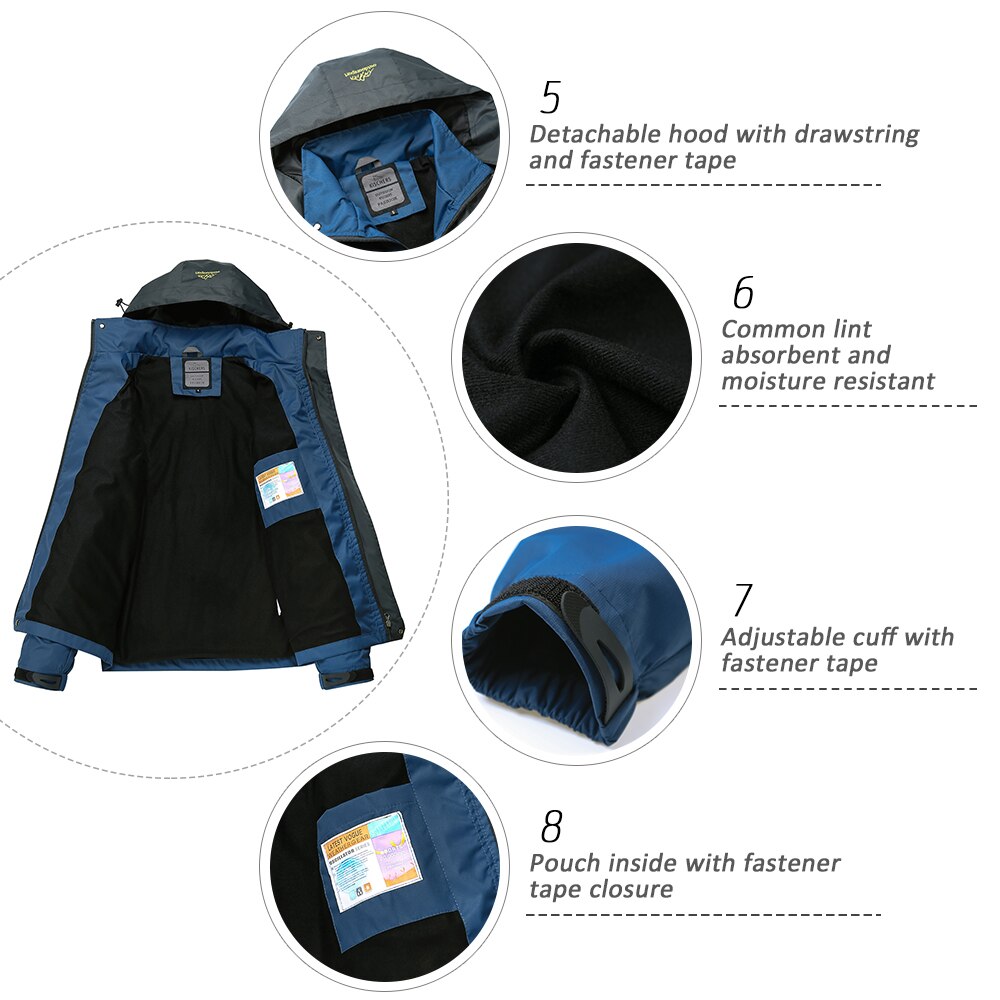Lixada Mannen Winter Thermische Winddicht Fietsen Jacket Regenjas Sportkleding Outdoor Wandelen Fietsen Sport Afneembare Voor Mannen