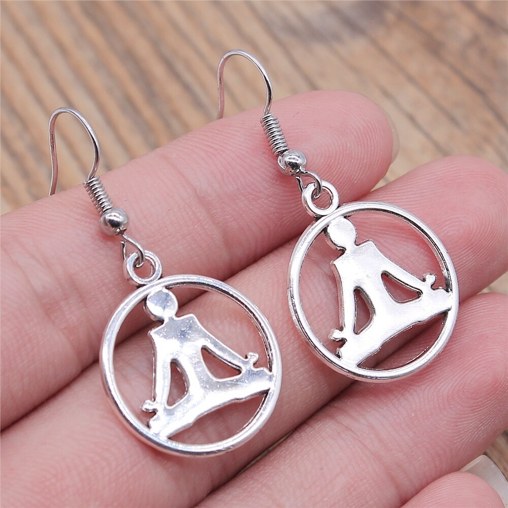 Om tecken yoga symbol örhängen yoga om symbol zen buddhism glasörhängen för kvinnor smycken: E1-b14242