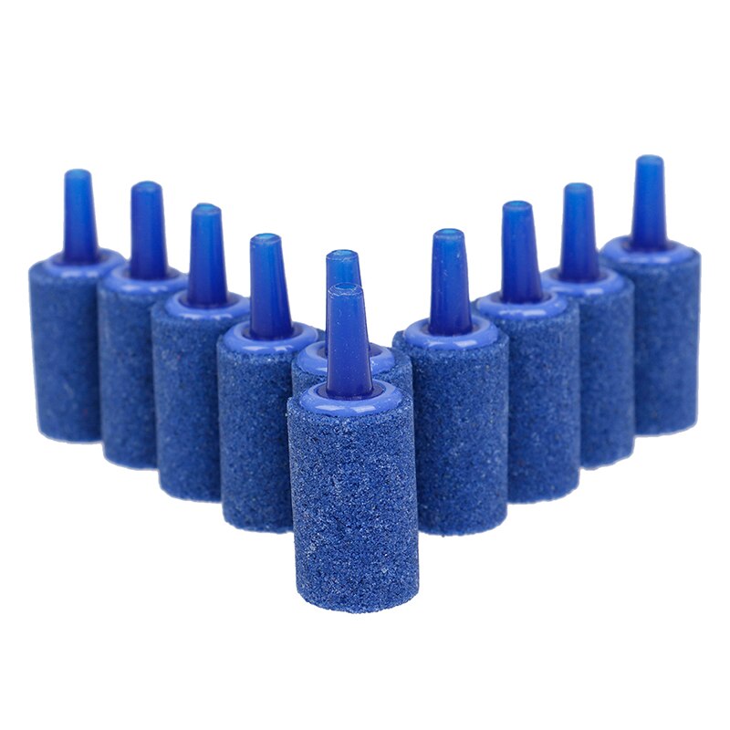 10 Stks/partij Cilinder Bubble Beluchting Beluchter Lucht Steen Voor Aquarium Aquarium Decoratie: Blauw