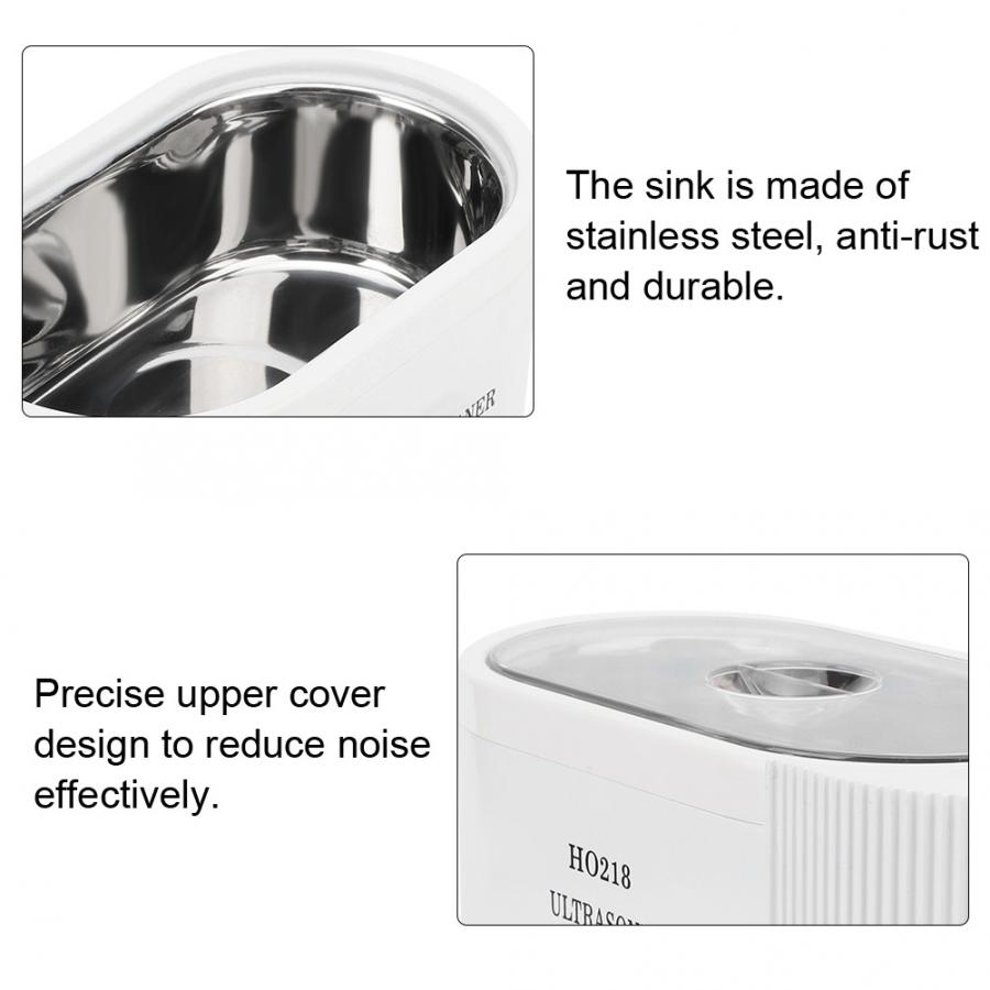 220V Ultrasonic Watch Cleaner Glasses Jewelry Cleaning Machine AU Plug