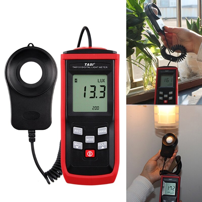 Ta8133 digital luxmeter belysningsstyrke lysmåler 200000 lux lux/fc illuminometer