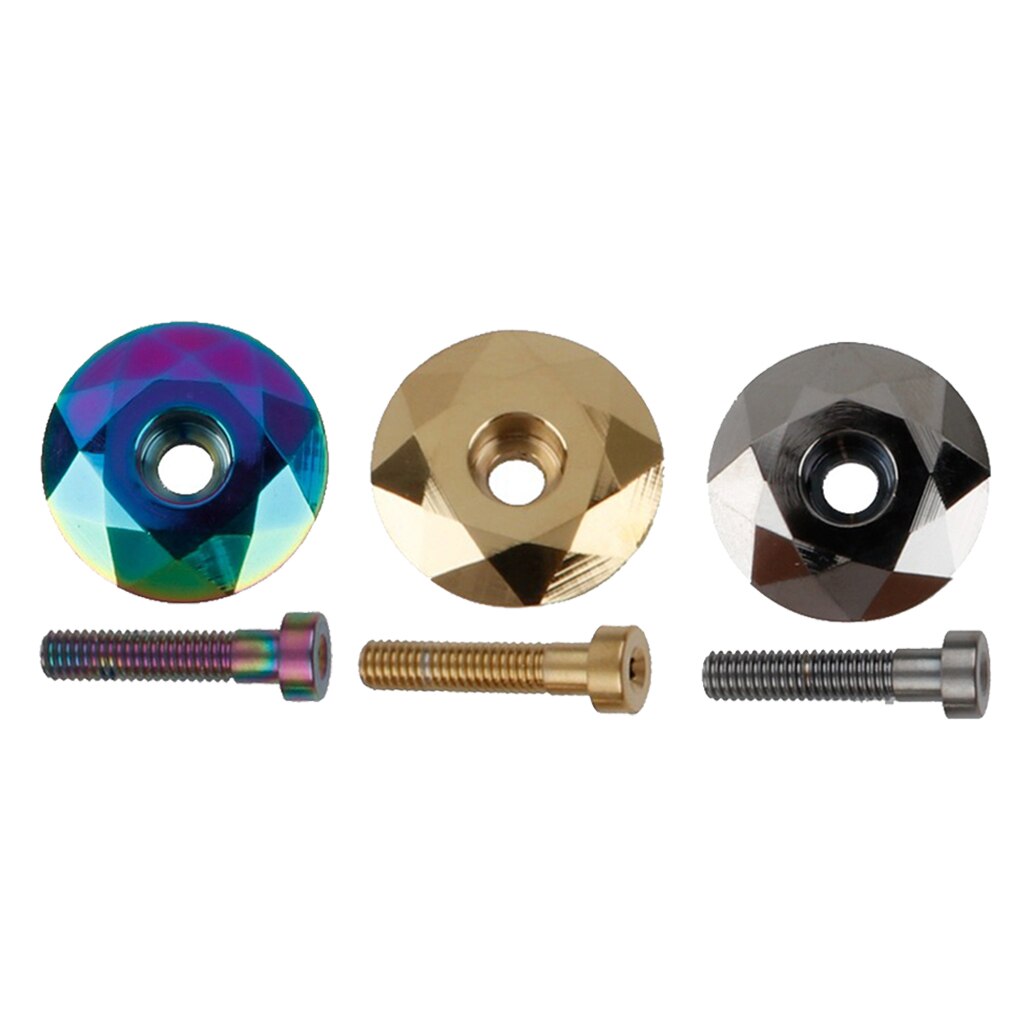 Bicycle Headset Cap Bolt Cover with Lightweight Aluminum 1-1/8" MTB Bike Headset Top Cap