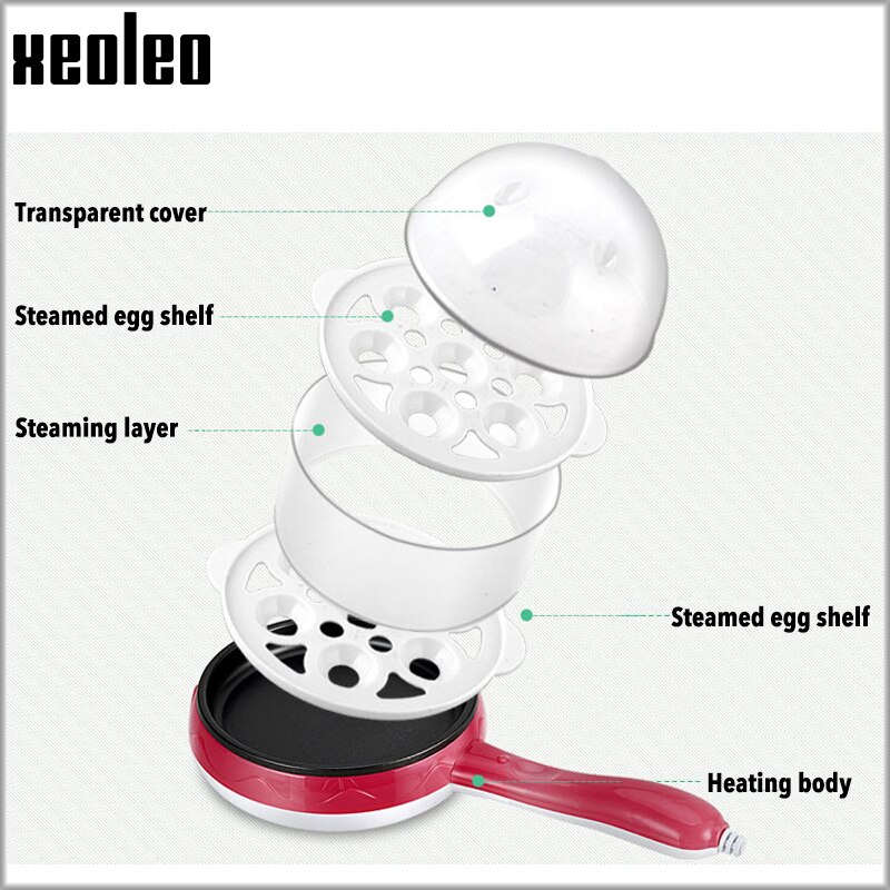 XEOLEO-vaporizador de huevos para el hogar, hervidor de huevos, Mini sartén de freír, tortilla de huevos, Pancake, vaporizador de alimentos multifunción